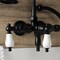 Kingston Brass AE21T0 3-3/8 Inch Wall Mount Tub Faucet with Hand Shower, Matte Black AE21T0 - alternate 4